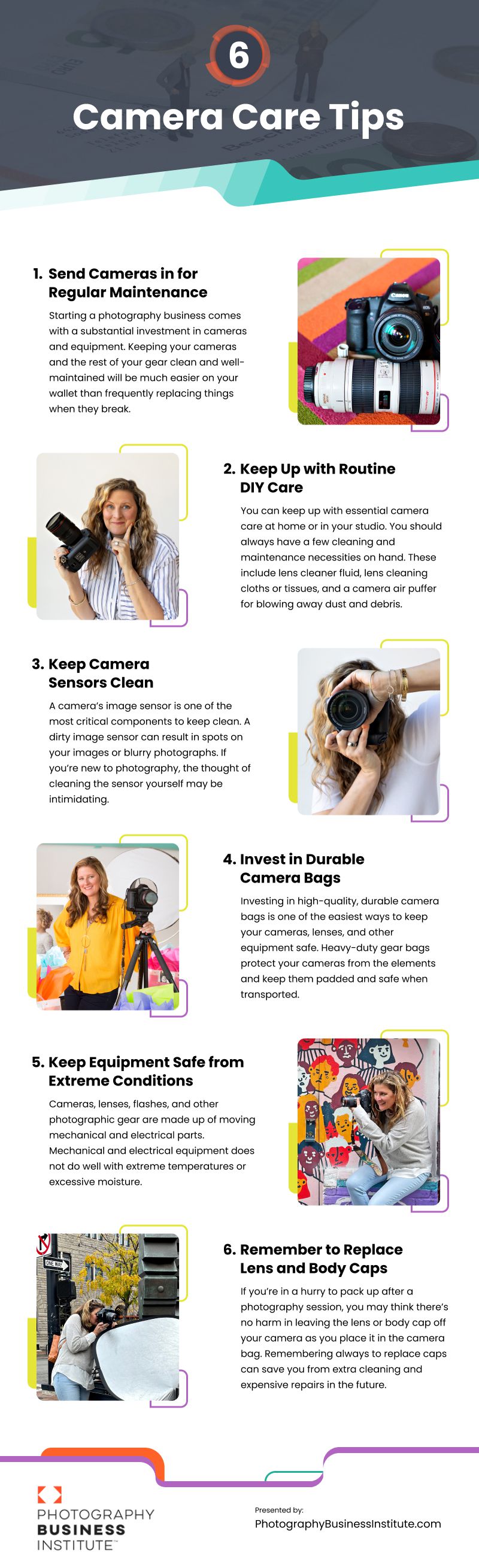 6 Camera Care Tips Infographic