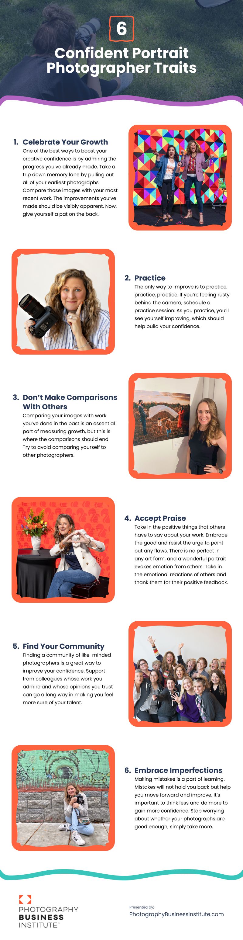 6 Confident Portrait Photographer Traits Infographic