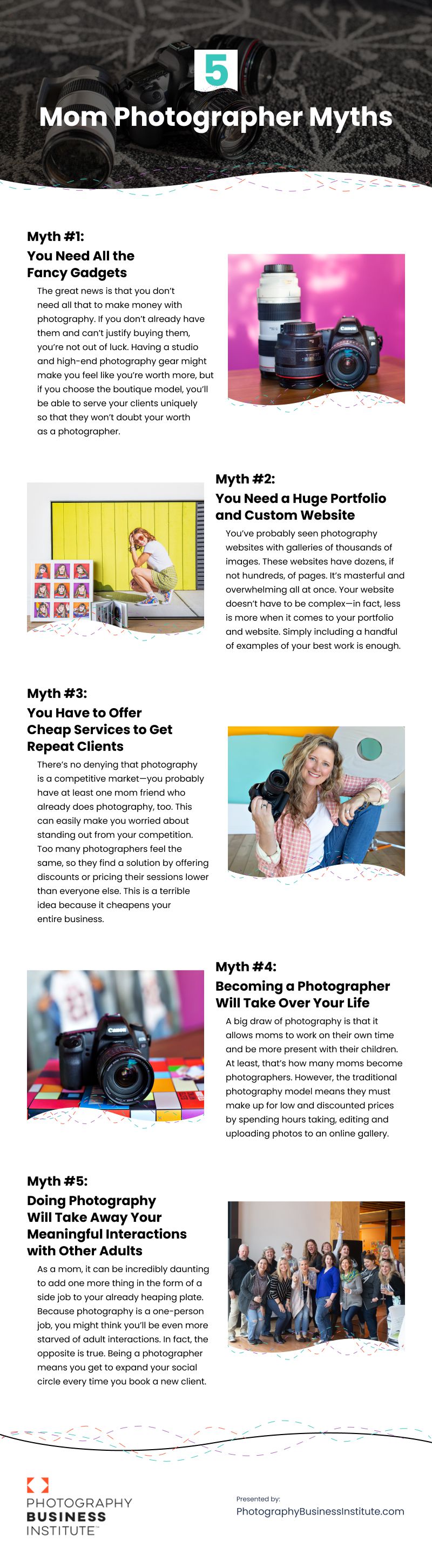 5 Mom Photographer Myths Infographic