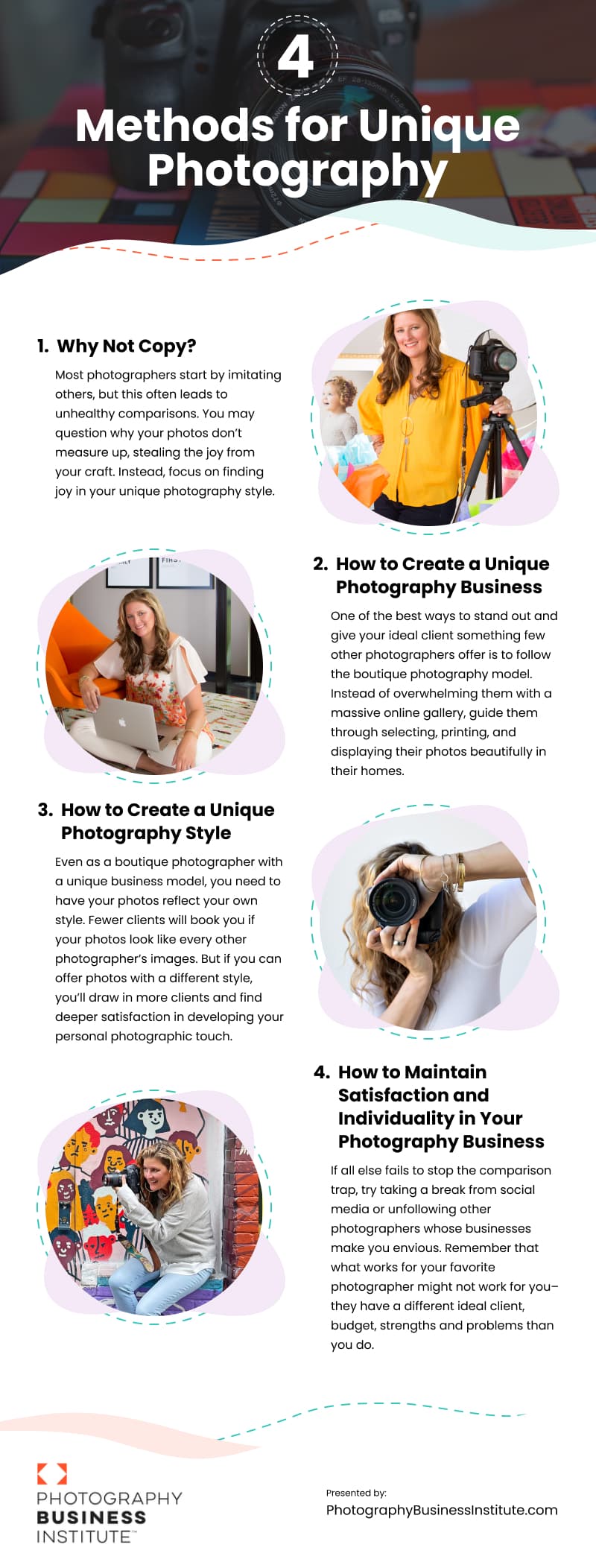 4 Methods for Unique Photography Infographic